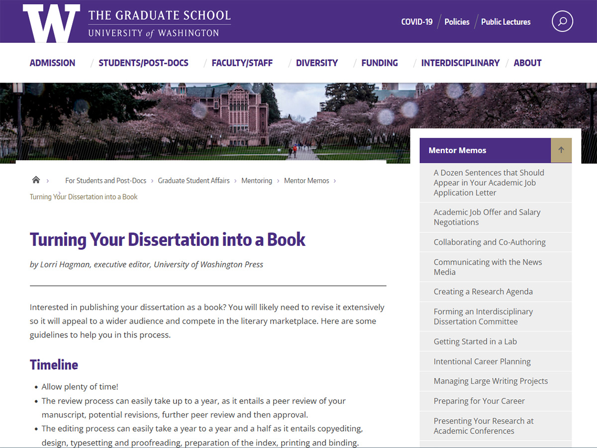 Turning your dissertation into a book
